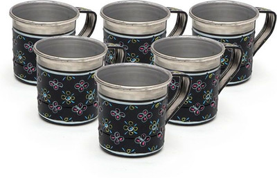 

Kaushalam Cup Set Of 6 Black Stainless Steel(Black, Pack of 6)