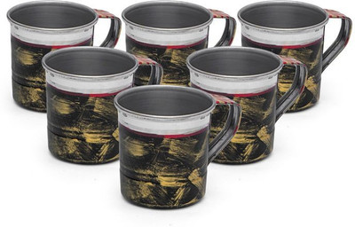 

Kaushalam Cup Set Of 6 Black Stainless Steel(Black, Pack of 6)