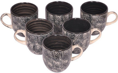 

Elite Handicrafts Ceramic(Black, Pack of 6)
