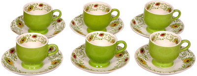 

Elite Handicrafts Ceramic(Green, Pack of 12)