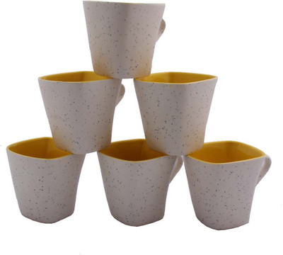

Aarzool Ceramic(Yellow, White, Pack of 6)