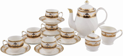 

BP Bharat Bone China(Gold, Black, Pack of 15)
