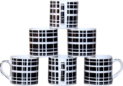 

Pearl Bone China(Black, Pack of 6)