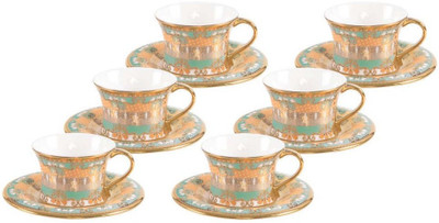 

BP Bharat CS TULIP 3626 B Bone China(White, Pink, Pack of 12)