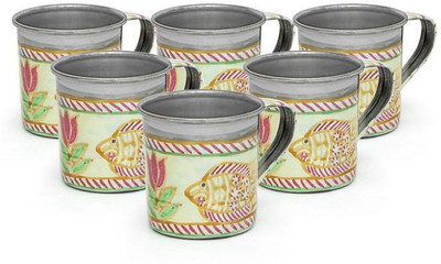 

Kaushalam Cup Set Of 6 White Stainless Steel(White, Pack of 6)