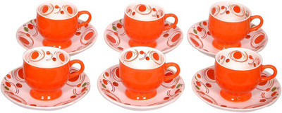 

Elite Handicrafts Ceramic(Orange, Pack of 12)