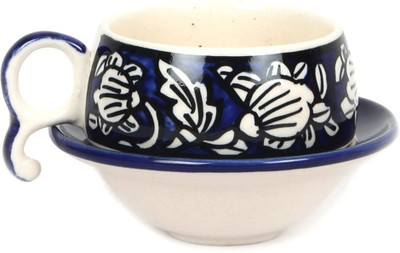 

VarEesha Blue Cup Saucer set Ceramic(Blue, Pack of 12)