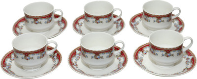 

Pearl Royal Saucer-12 Bone China(Multicolor, Pack of 12)