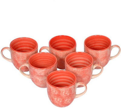 

Elite Handicrafts Ceramic(Red, Pack of 6)