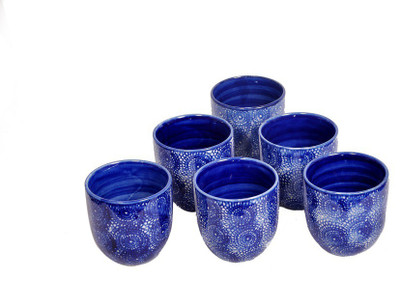 

Elite Handicrafts Ceramic(Blue, Pack of 6)