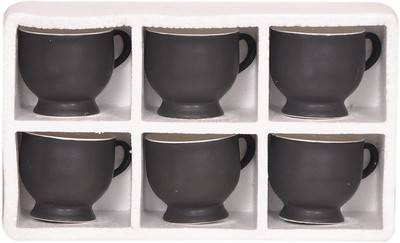 

Elite Handicrafts Ceramic(Black, Pack of 6)