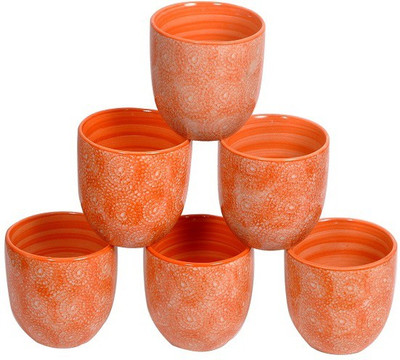 

Elite Handicrafts Ceramic(Orange, Pack of 6)