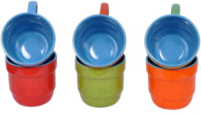 

Elite Handicrafts Colorful Marble Finish Ceramic Tea Cups Set Of 6 Ceramic(Multicolor, Pack of 6)