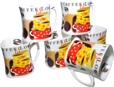 

Amazecart Bone China Tea & Coffee Cups Set of 6 Pieces (150 ml),Multi-Color Bone China(Multicolor, Pack of 6)