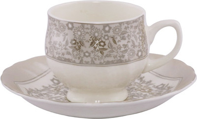 BP Bharat Bone China(Grey, Pack of 12)