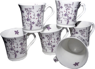 

Amazecart Bone China Tea & Coffee Cups Set of 6 Pieces (150 ml),Multi-Color Bone China(Multicolor, Pack of 6)