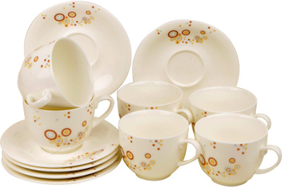 

Ducati ELEGANT PATTERN Bone China(Multicolor, Pack of 12)