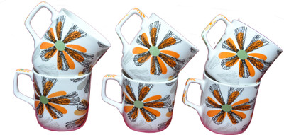 

Amazecart 6 Pcs Fine Bone China Cups Bone China(Multicolor, Pack of 6)