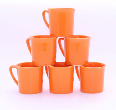 

Aarzool Ceramic(Orange, Pack of 6)