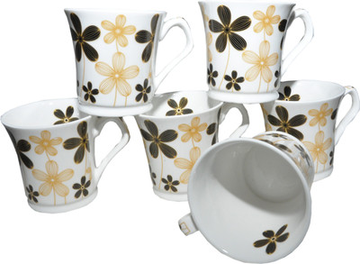 

Amazecart Bone China Tea & Coffee Cups Set of 6 Pieces (150 ml),Multi-Color Bone China(Multicolor, Pack of 6)