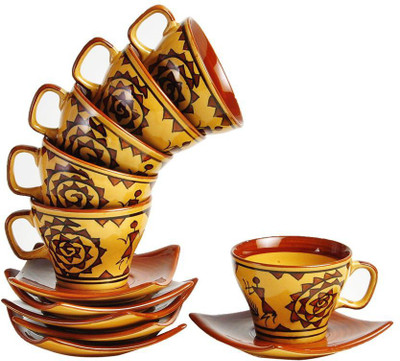 

Indeasia Srijan Stoneware(Gold, Pack of 12)