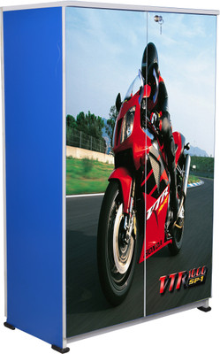 BigSmile Furniture BigSmile Kids Wardrobe - Biker Engineered Wood Cupboard(Finish Color - Blue)