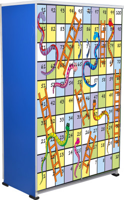 BigSmile Furniture BigSmile Kids Wardrobe - Snakes and Ladder Engineered Wood Cupboard(Finish Color - Blue)