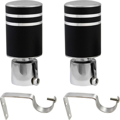 JAKABA Black Curtain Knobs(Pack of 4)