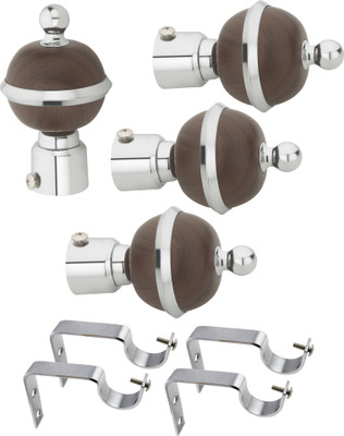 

Easyhome Furnish Brown, Silver Rod Rail Bracket(Pack of 8)