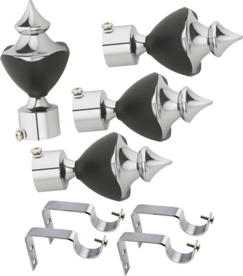 

Easyhome Furnish Black, Brown, Silver Rod Rail Bracket(Pack of 8)
