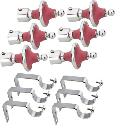 

Easyhome Furnish Pink, Silver Rod Rail Bracket(Pack of 12)
