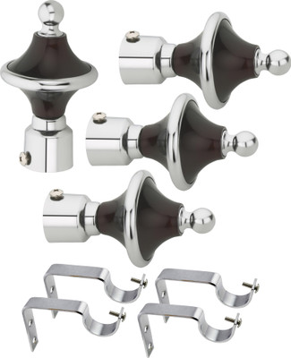 

Easyhome Furnish Brown, Silver Rod Rail Bracket(Pack of 8)
