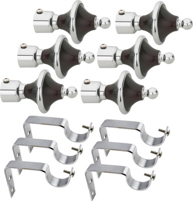 

Easyhome Furnish Brown, Silver Rod Rail Bracket(Pack of 12)