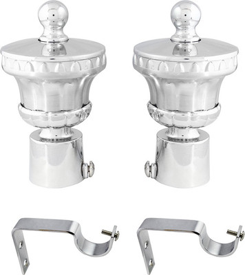 

JAKABA Silver Curtain Knobs(Pack of 4)