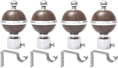 Easyhome Furnish Brown, Silver Rod Rail Bracket(Pack of 8)