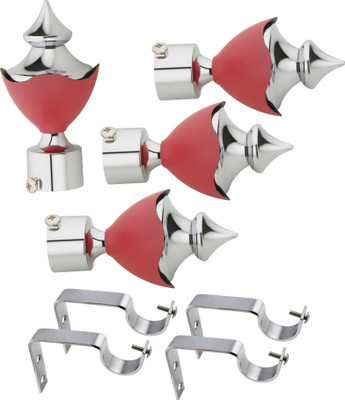 

Easyhome Furnish Pink, Silver Rod Rail Bracket(Pack of 8)