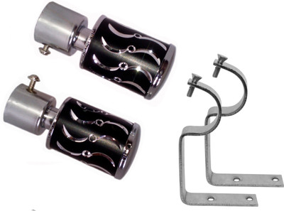 

Aone Quality Black, Silver Rod Rail Bracket(Pack of 4)
