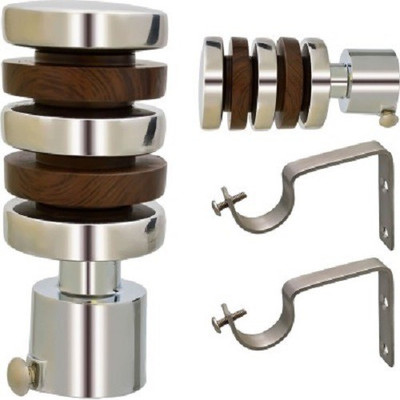 

Homedecorhd Brown, Silver Curtain Knobs(Pack of 4)