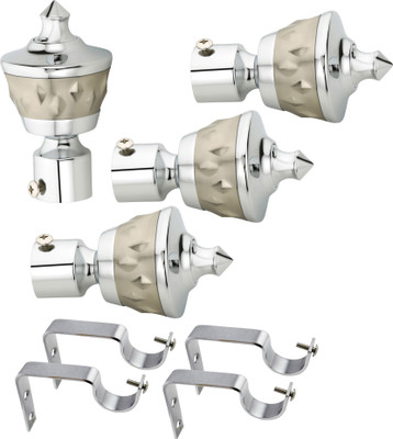 

Easyhome Furnish Silver Rod Rail Bracket(Pack of 8)