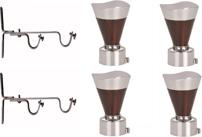 

S Decor Brown, Silver Curtain Knobs
