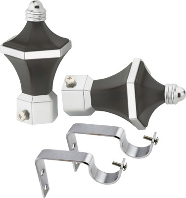 

Easyhome Furnish Brown, Silver Rod Rail Bracket(Pack of 4)