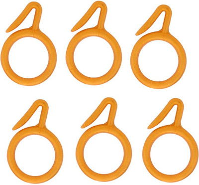 Smart Shophar 6 Pcs Plastic Yellow Curtain Ring