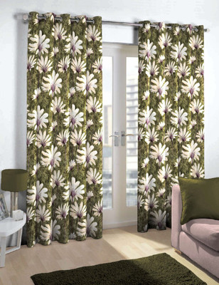 

Skipper 214 cm (7 ft) Polyester Door Curtain Single Curtain(Floral, Moss)
