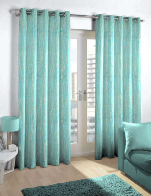 

Skipper 275 cm (9 ft) Blends Long Door Curtain Single Curtain(Abstract, Blue)
