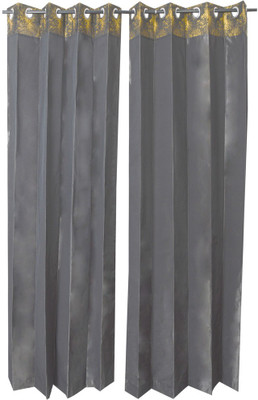 

MABA 215 cm (7 ft) Polyester Door Curtain (Pack Of 2)(Plain, Dark Grey)