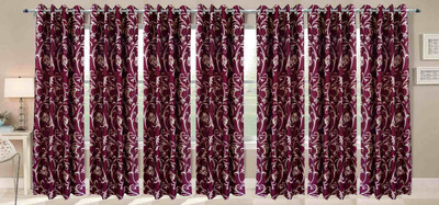

Ville Style 275 cm (9 ft) Polyester Long Door Curtain (Pack Of 7)(Floral, Maroon)