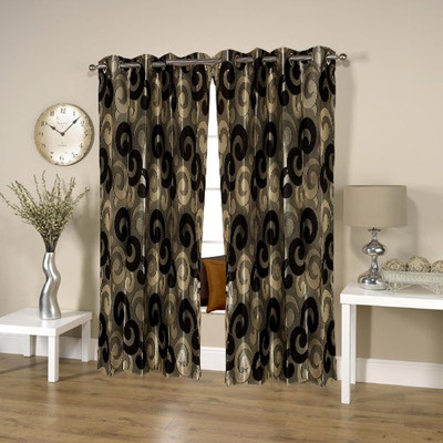 

Threadmix 152 cm (5 ft) Polyester Window Curtain (Pack Of 2)(Abstract, Grey)