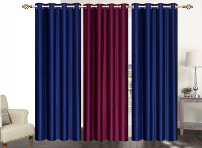 

Furnishing Zone 274 cm (9 ft) Polyester Long Door Curtain (Pack Of 3)(Plain, Maroon, Blue), Blue;maroon