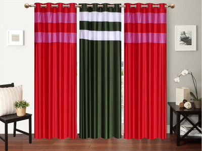 

Furnishing Zone 213 cm (7 ft) Polyester Door Curtain (Pack Of 3)(Plain, Multicolor)