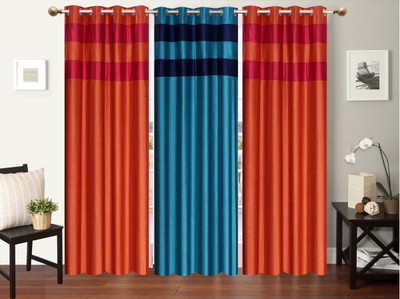 

Furnishing Zone 274 cm (9 ft) Polyester Long Door Curtain (Pack Of 3)(Plain, Multicolor)